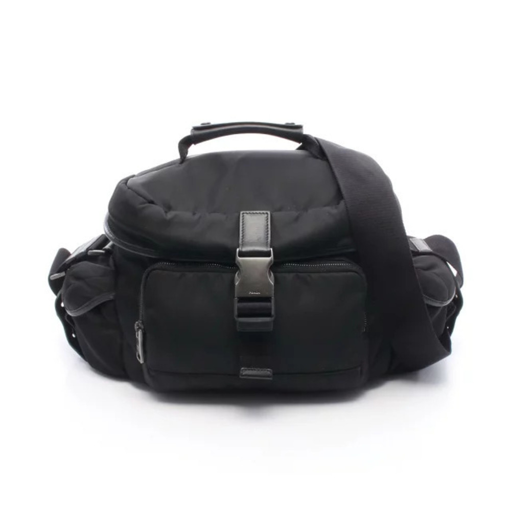 Prada Camera Bag Shoulder Leather Black